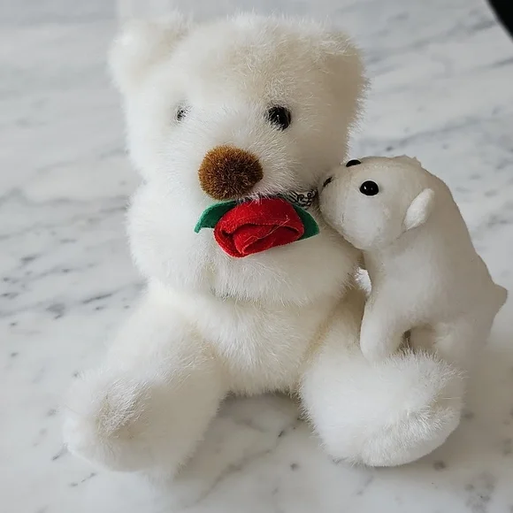 Vintage Russ Berrie Mama & Baby Bear "Creampuff" - Picture 12 of 12